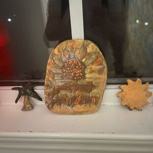 Handcrafted Sunflower Wall Art - Green & Orange